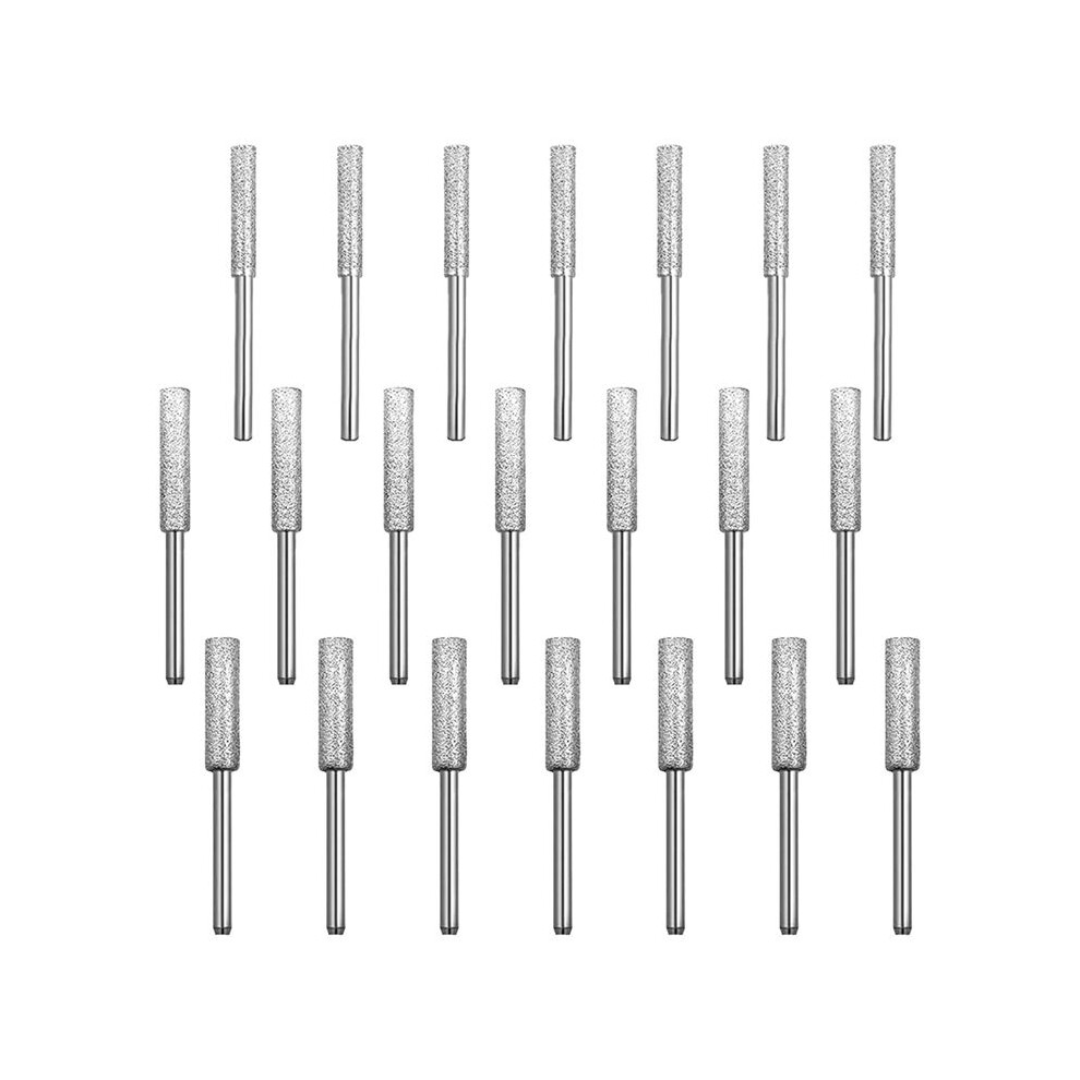 21Pcs Diamond Chainsaw Sharpener 1/8Inch, High Hardness Burr Grinding Stone Chainsaw Sharpening Kit 4713542506225