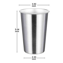 Premium Stainless Steel Cups 16 Oz Pint Cup Tumbler (24 Pack) - Stackable Durable Cup