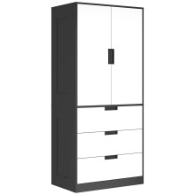 2 Door Wardrobe with 3 Drawer and Soft Closing Hinge for Bedroom