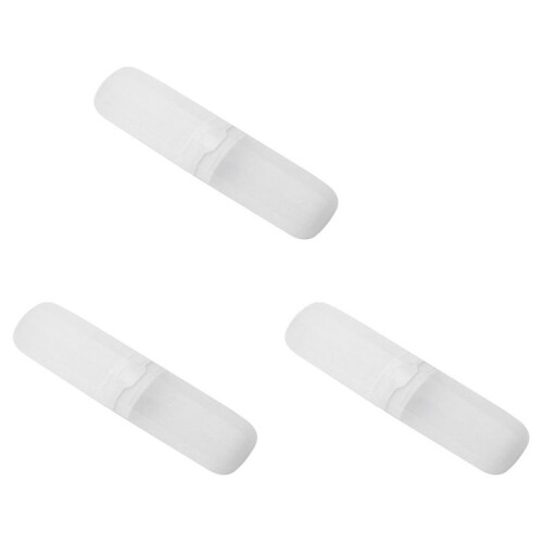3X Travel Toothbrush Case Stretchable Toothpaste Holder Container Anti Bacterial Adjustable Box Transparent White 1