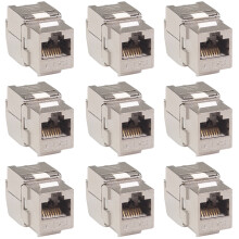 12 Pcs RJ45  Cat7 Cat6A Shielded FTP Zinc Alloy Module Network  Jack Connector Adapter 10GB Network
