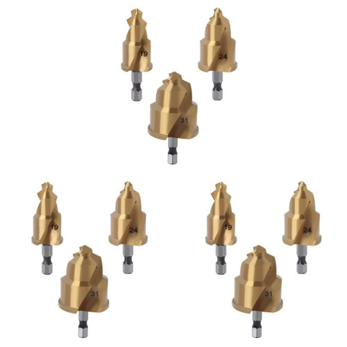 9pcs 20/25/32mm Step Drill Bit with Limit Swivel  PPR Lifting Cone Drill Bits for Water Pipe Reaming
