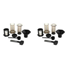 2X Tragbare Kaffeekanne, HandgebrüHte FranzöSische Presskanne, Handpresse, Tropffilter für BüRo, Zuhause, Reisen, Camp, Kaffeemaschine