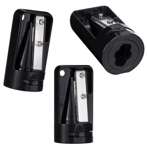 3 Pack Carpenter Pencil Sharpener, Manual Portable Woodworking Sharpens, Contractor Pencil Sharpener, Black