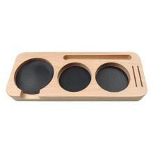 Soporte de Estación de Prensado de Café de Madera de 58 mm, Soporte para Portafiltros de Café, Soporte de Palanca de Distribución de Espresso, C