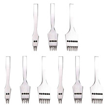 9 Pièces SéRies 4mm Cuir Artisanat Trou Rond Perforateur en Cuir Couture Amovible Ciseau de PoinçOnnage Outil / Ensemble