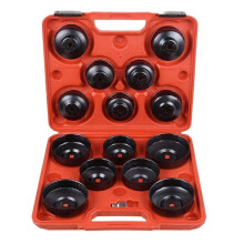 Ensemble de 16 Clés pour Filtre à Huile - Kit Complet D'Outils de Démontage de Coupelles et de Douilles pour un Entretien Efficace de la Voiture
