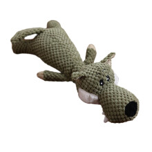 (Wolf) Indestructible Squeaky Dog Toy, Bite-Resistant Pet Anxiety Relief, Indoor Outdoor Use