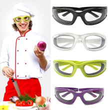 (Black, One Size) Kitchen Onion Goggles Anti-Tear Cutting Chopping Eye Protect Glasses