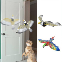 (2pcs) Flying Bird Electric Cat Toy with LED Light, Self-Occupying Interactive Simulation Flying Eagle, Anti-Boredom Battery-Powered Pet Toy
