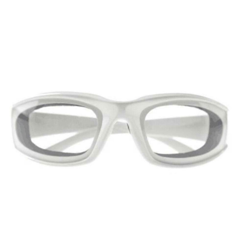 White (, One Size) Kitchen Onion Goggles Anti-Tear Cutting Chopping Eye Protect Glasses