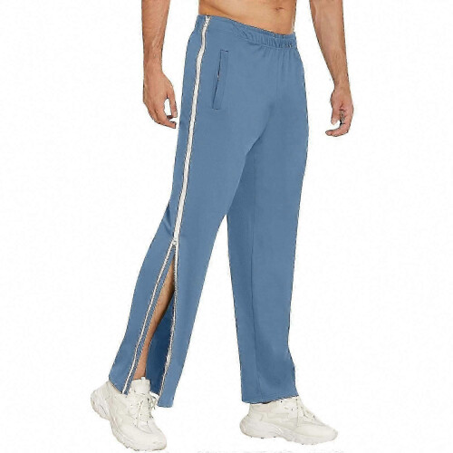 (blue, M) Pantaloni da jogging, cargo e da basket da uomo con cerniera laterale