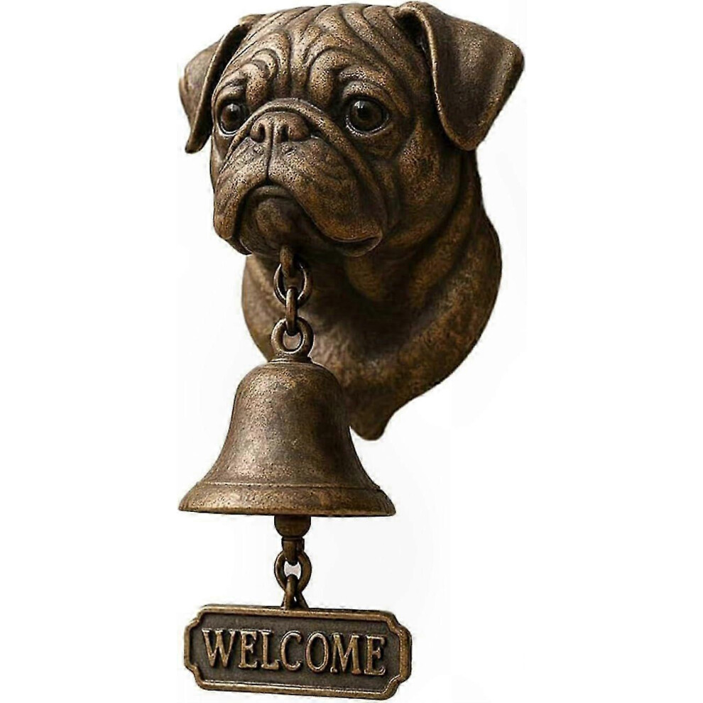 (O) Vintage Animal Doorbell, Manual Chime For Porch, Resin Outdoor Bell With Fun Head Design 4972689361726