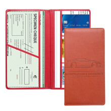 Car Registration and Insurance Card Holder, Vehicle-light brown