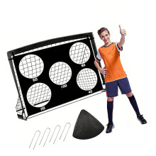 Easy Assembly 5 Hole soccers Goal-Black 120X90X90 mode