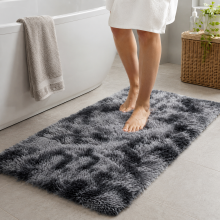 (Dark Grey- Tye Dye, 50 x 80 cm) Non-Slip Runner Rugs Bedroom Living Room Door Mats