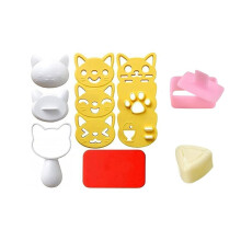 Onigiri Mold. 6 Pcs Cute Cat Rice Mold. 1 Pc Classic Triangle and 1 PC Musubi Press Mold. Perfect Sushi Making