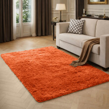 (Rust/Orange, 120 x 170 cm) Non-Slip Runner Rugs Bedroom Living Room Door Mats
