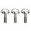 3X Long 1/4 inch D-Ring Screw Stainless Steel for Camera Tripod Quick Release Plate Silver 1