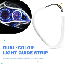 Faro Anteriore Flessibile A LED Sequenziale Super Luminoso da 60 cm, DRL, con Striscia Luminosa, Bianco + Giallo