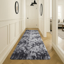 (Dark Grey- Tye Dye, 80 x 150 cm) Non-Slip Runner Rugs Bedroom Living Room Door Mats