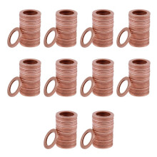 200Pcs 12mm x 18mm x 1.5mm Copper Flat Washer Ring Sealing Fitting