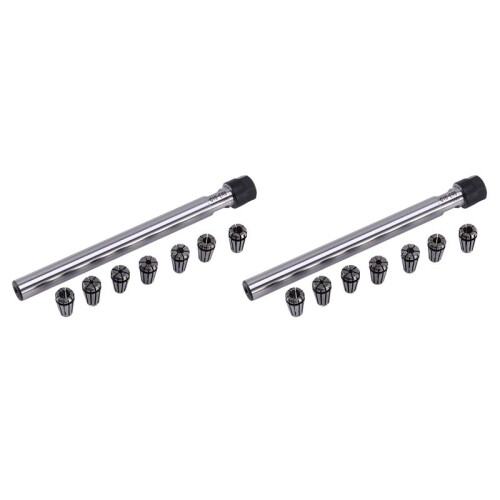 2X C10 Er8A 100L Collet Chuck Holder + 14Pcs Precision Er8 Spring Collet Set