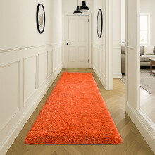(Rust/Orange, 80 x 150 cm) Non-Slip Runner Rugs Bedroom Living Room Door Mats