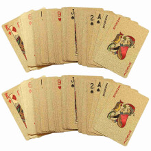 2Pc 24K Gold Playing Cards Plastic Poker Game Deck Foil Pokers Pack Magic Cards Waterproof Card