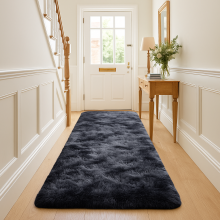 (Dark Grey- Tye Dye, 60 x 220 cm) Non-Slip Runner Rugs Bedroom Living Room Door Mats
