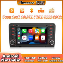 Android 13 Car Radio for Audi A3 8P/S3/RS3/Sportback, 2GB+64GB, 7" Touchscreen, CarPlay, Android Auto, GPS, WiFi, FM