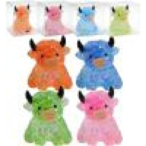 4 τεμάχια μπάλες ανακούφισης από το στρες Glitter Highland Cow, αργής ανόδου, αισθητ
