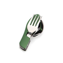 (Red) 3-in-1 Outdoor Camping Folding Cutlery, Multifunctional Stainless Steel, Perfect for Picnics, Hiking & More