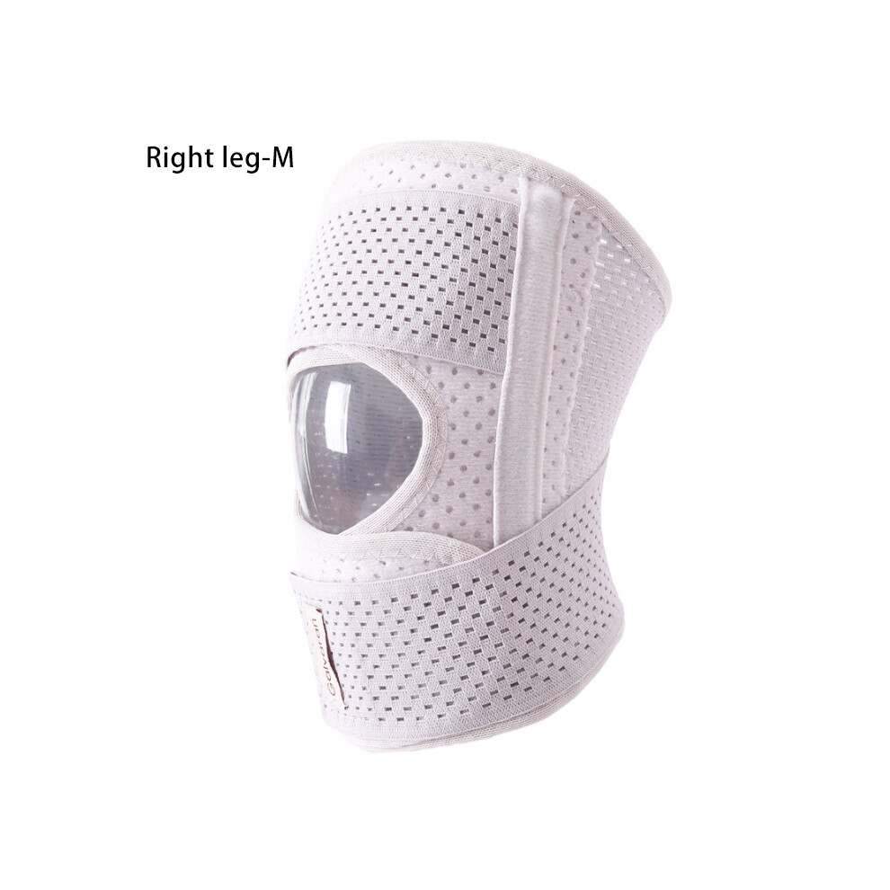 White (Right Leg-M) Knee Brace Support Meniscus Arthritis Tendonitis Pain Patella Stabilizers Straps