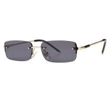 Gafas de sol de moda para hombre, de metal, sin montura, con montura negra, para hombre y mujer.