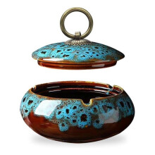 Keramikaschenbecher mit Deckel, für drinnen und draußen, geruchsdicht, geschlossener Tischaschenbecher, Wohnaccessoire