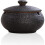Ceramic ashtray with lid, windproof, for indoor or outdoor use, black 1