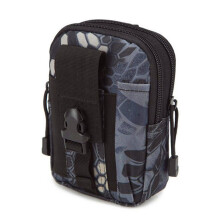 (Mangled Black) Camouflage Tactical Waist Bag Handbag Cell Phone Bag Running Hanging Bag Outdoor