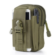 (Army Green) Camouflage Tactical Waist Bag Handbag Cell Phone Bag Running Hanging Bag Outdoor