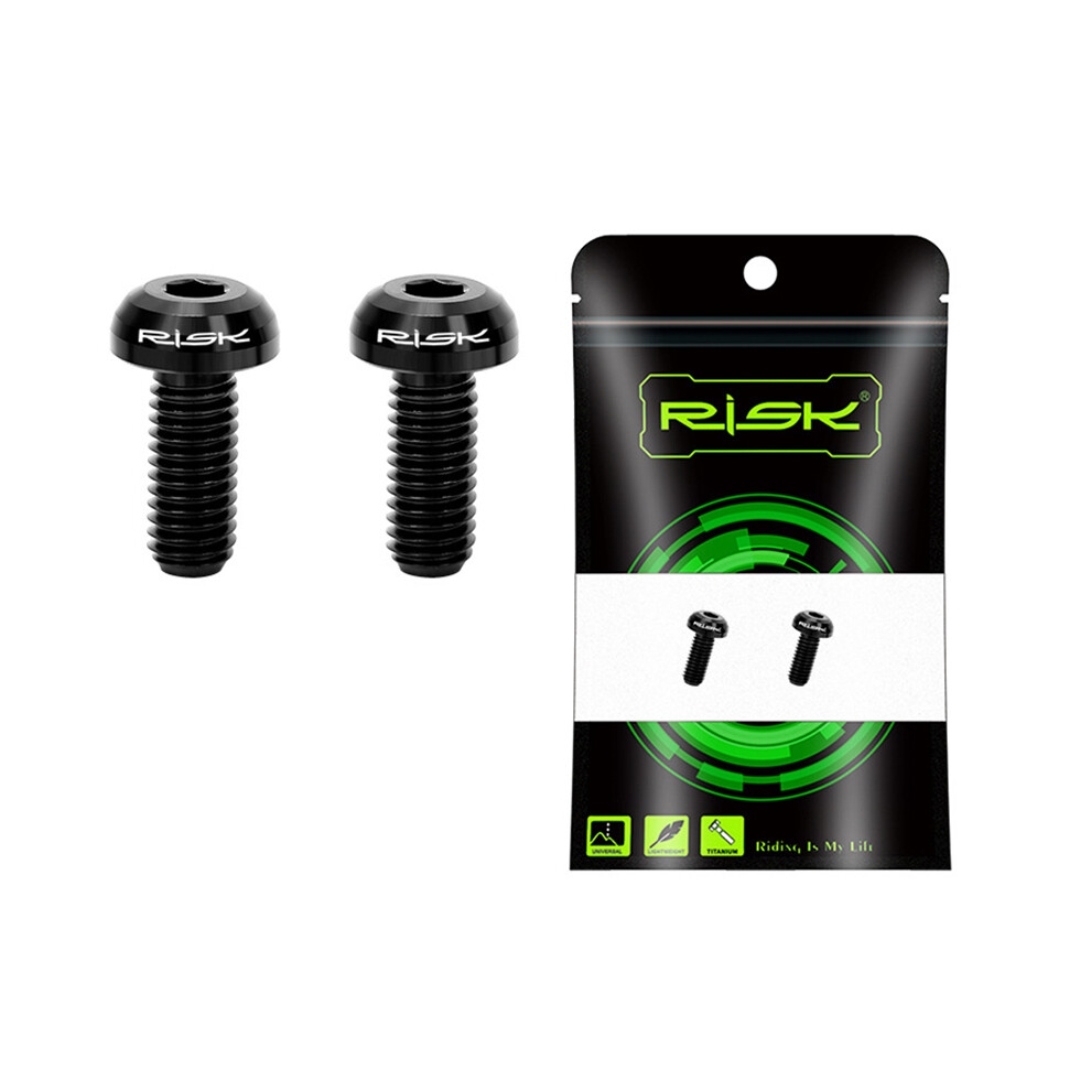 (Black) 2Pcs Titanium Bolts M5x12mm Umbrella Head Hex Screws Screw For Bicycle 110691546272