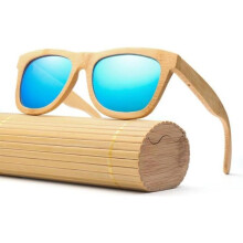 Okulary przeciwsłoneczne męskie z drewnianymi nóżkami i zausznikami z bambusa w stylu retro; okulary przeciwsłoneczne z polaryzacją dla m