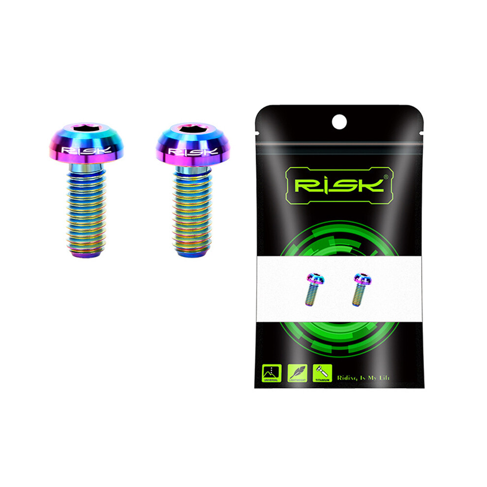 (Dazzling) 2Pcs Titanium Bolts M5x12mm Umbrella Head Hex Screws Screw For Bicycle 110691546296