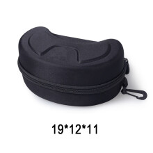 (Black) Ski Glasses Case Motorcycle Wind Goggle Bag Sunglasses Waterproof EVA Zipper Case with Hooks for Easy Carrying