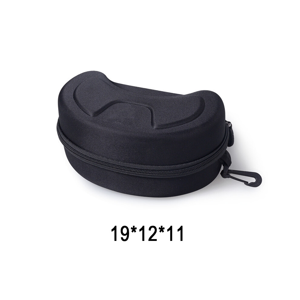 (Black) Waterproof Eva Ski & Motorcycle Goggle Case - Zippered With Hooks For Easy Carry 123643782253