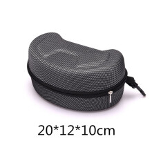 (Grids) Ski Glasses Case Motorcycle Wind Goggle Bag Sunglasses Waterproof EVA Zipper Case with Hooks for Easy Carrying