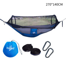 (Grey) 330lbs Hammock Tent with Mosquito Net Hanging Double Person Camping Bed Portable