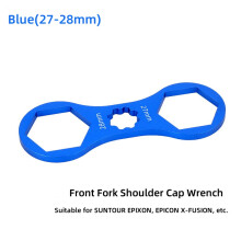 (Blue(27-28mm)) MTB Bike Front Fork Cap Wrench for Air Shocks - XCR, XCT, XCM, RST Compatible Tool