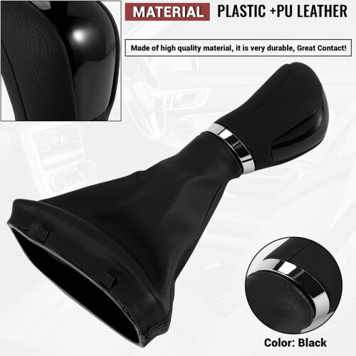 Black Automatic Gear Shift Knob with Gaitor Boot for   W203 W204 Auto Accessories 1