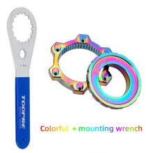 (Colorful+mounting wrench) Bicycle Centerlock to 6-Hole Adapter, Center Lock to 6 Hole Brake Disc Conversion Kit