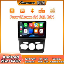 Autorádio s Androidem 13 pro Citroen C4 C4L DS4 (2013-2017) s 2 GB + 64 GB, 10" dotykovou obrazovkou, CarPlay, Android Auto, GPS,